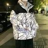 Homens para baixo Parkas LAPPSTER Y2K Japonês Streetwear Parkas Inverno Homens Hip Hop Puffer Jaquetas Ao Ar Livre Pathcowrk Árvore Impressão Bolha Casaco 231115