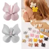 Hair Accessories 5Pcs Butterfly Hairpins Cute Leather Clips Barrettes Girls Sweet Ornament Headwear Children Hairgrip