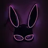Bühnenkleidung Sexy LED-Gesichtsmasken Colplay leuchten Männer Frauen Lustige Maske leuchtet im Dunkeln Kostümzubehör