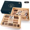 Set di stoviglie Posate di lusso Stoviglie Coltello forchetta e cucchiaio in acciaio inossidabile Set 72/84 pezzi Dispositivo da cucina Regalo zero rifiuti