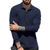 Polo da uomo T-shirt Top da uomo Office Poliestere Regular Costine Slim Fit Morbido Solido Colletto alla coreana Appuntamenti estivi Moda