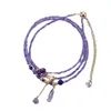 Charme pulseiras lindo natural ametista pulseira para mulheres requintado doçura roxo cristal grânulos jóias high-end moda mão