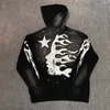 Erkekler Kot Hellstar Hoodie Guard Pantolon Seti Vintage Yıkama Baskı Yüksek Sokak 1 ve Kadın Sporları 231116