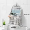 Storage Bags Bag Hanging Door Back Organizer Cotton Large Capacity Container With Hanger Black Plaid