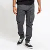 Calças de brim masculinas atacado de alta qualidade calças de carga casual multi bolso esportes elástico jogger sweatpants 231116
