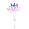 Dog Apparel Pink Tutu Skirt Adjustable Birthday Party Cat Dress With Crown Comfortable Pet Costume For Gift Puppies Kittens