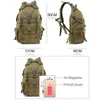 Torby na zewnątrz 40L Wojskowy plecak dla mężczyzn na kemping plecaków odblaskowe torby podróżne na zewnątrz Molle 3p Climbing RucksAck Bag 231116