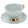 Cups Saucers 250 Ml Porcelain Cappuccino Cup Nordic Gifts Ceramics Saucer Mocha K Marbled Pottery Tea Sets