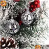 Décorations de Noël 1pack 3060mm Boule Arbre de Noël Ornements suspendus Miroir Verre Disco Pendentifs Bauble Home Party Décoration Y201020 D DDH2PZ