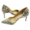 Scarpe eleganti Stampa colorata Pelle verniciata Stile Iriza Donna Tacchi alti Solette in pelle di pecora Fodera Elegante Stiletto