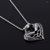 Pendant Necklaces Men's Vintage 3D Gothic Two Wolf Heads Stainless Steel Hyperbole Necklace Rope Chain 22'' 4mm