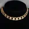 Chokers Hip Hop Men's Thick Miami Cuban Link Chain Choker Necklace Chunky Gold Color Stainless Steel Neck Collares Jewelry For Women 231115