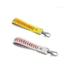 Titanium sporttillbehör läder baseball nyckelring softball rep lanyard halsband för ID -kort mobiltelefon droppleverans sport DH7VS