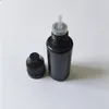 10ml 30ml Black Dropper Bottle Plastic Empty Bottles With Long and Thin Tips Tamper Proof Childproof Safety Cap Liquid Needle Bottles Incmv