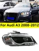 Bilens frontljus för Audi A3 2008-2012 S3 LED Auto Headlight Assembly Upgrade Angel Eye Daytime Lights Dynamic Signal Lamp