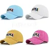 Brev mamma broderi sport baseball cap för mor present slips färgning lapptäckt tvättat hästsvans hatt df106