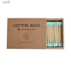 Coton-tige 200 pièces/boîte Double tête coton-tige femmes maquillage coton bambou bâtons oreilles nettoyage soins de santé nettoyage ToolL231116