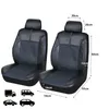Novas capas de assento de carro universal de couro artificial com respirável Jacquard Fabric Seat Cushion Protector Tamanho universal