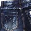 Jeans da uomo Sokotoo Jeans strappati con giunture patchwork moda uomo Pantaloni in denim dritti slim con rivetti in pelle personalità maschile 231116