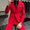 Herrenanzüge, Blazer, Blazer, Westen, Hosen, Herren, Frühling, hochwertige dreiteilige Anzüge/männlicher Freizeit-Smoking/Mann, einfarbig, Business-Anzug, S-3XL 231116