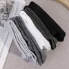 Men's Socks Cotton Sports Mid Tube Autumn Winter Knitted Warm Cold-proof Stocking Black And White Gray Simple Indoor Floor Sox