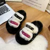 Slippers Studded Plush Thick Bottom Outside Wear Home Warm Double Chain Fashion Everything Comfortable Non-slip Woolen Cotton Drag Woman 231116