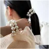 Épingles à cheveux Femme Big Pearl Cravates Mode Style coréen Clips Bande Chouchous Filles Porte-queue de cheval Accessoires en caoutchouc 221107 Drop Delive Dhqrv