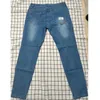 Herr jeans vita broderier jeans män bomull stretch rippade magra jeans högkvalitativa hiphop svart hål smal passform överdimensionerad denim byxor 231116