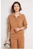 Women's Two Piece Pants Cashmere Sweater And Ladies SUIT Pure POLO Neck Wide Leg SET Fall/Winter Style W101