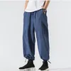 Men's Pants Plus Size Cotton Linen Casual Loose Straight Trousers 2023 Spring Joggers Male Chinese Style Wide Leg