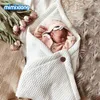 Decken Baby Schlafsäcke Umschlag Candy Farbe Gestrickte Kokon Für Borns Bebes Swaddle Wrapper Super Weiche Infantil Winter Warm