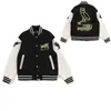 High Version Ape Ape Head Flocking Letter Embroidered Owl Standing Neck Jacket Baseball Suit Men's and Women's Fleece Coat