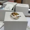 Новое эмалированное кольцо с буквами и тремя кольцами вдовствующей императрицы Запада - милое накладное кольцо с тремя кольцами для женщин, кольцо Вивиан