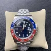 Rolaxs ZP 남자 시계 GMT II-126710 배트맨 17 색 40mm 세라믹 링 럭셔리 기계 자동 움직임 손목이있는 원래