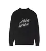 L Letters Print Mohair Pullover Mäntel für Frauen lose weiche Plüschpullover Designer Damen Laurents Rundhalsmantel hochwertige Damenoberbekleidung