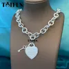 Charms 925 Sterling Silver Classic Necklace Thick Chain Love Luxury 231116