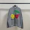 Sweatshirts Hommes Femmes Designer Sweats à capuche Mode Streetwear Kanyess Même Humain Fabriqué Cerise Smiley Mousse Imprimé High Street Hommes Femmes Lâche Peluche À Capuche Swea