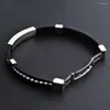 Braccialetti con ciondoli 2023 Gioielli di moda Bracciale in silicone liscio in acciaio inossidabile Linea in gomma retrò con perline per uomini e donne