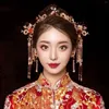 Halsband örhängen set hanfu huvudkläder hår smycken kinesisk stil stabil grepp vintage prydnad för cosplay party tyg cheongsam
