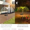 Creative LED 7-color Solar Garden Lamp Outdoor Waterproof Lawn Optical Fiber Jellyfish For Road/yard/party Decoration