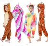 Pyjamas Unicorn Onesie Pyjamas för barn Pyjama Jumpsuit Kigurumi Boy Pyjamas Girls Pijama Winter Flannel Lion Tiger Cute Animals 231115