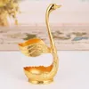 Conjuntos de louça 1 conjunto colher sentir garfo pesado e cisne de alumínio base decorativa tridimensional alívio faca ouro