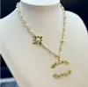 Luxe designerbrief Pearl hanger kettingen 18k gouden vergulde trui ketting voor vrouwen bruiloftsfestival feest sieraden 20 stijl