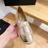 Pelle con scritte ricamate in lino slip on espadrillas scarpe con suola in JUTE mocassini piatti a molla scarpe firmate di lusso fatte a mano per le donne scarpe casual di lusso da fabbrica