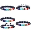 Charm armband 8mm naturlig sten svart lava väv 7 chakra helande armband aromaterapi eterisk olje diffusor armband f dhgarden dhzdu