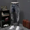 Jeans da uomo High Street Fashion lavato Vintage da uomo Slim Vaqueros Hombre Pantaloni con cerniera personalizzati Bootcut senza cintura per
