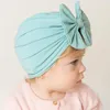 Chapeaux CottvoSolid Couleurs Bébé Mignon Fille Grand Bowknot Turban Bonnet Bonnet Chapeau Chapeaux Pour Né Infantile Filles Chapeaux