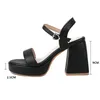 Sandali PXELENA di grandi dimensioni 34-45 scarpe estive da donna 2023 cinturino alla caviglia grosso blocco tacchi alti piattaforma nero bianco rosa ufficio OL