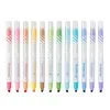 Markörer 12 st/pack Magic Discoloration Double-Head Highlighters Art Markers Fluorescen Color Pen Fine Finer School Office Stationery 231116