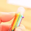 1st 0,5 mm 6-färg Bollpoint penna transparent fat infällbar finpunkt pennspennor barn barn sjuksköterskor gåva skrivande